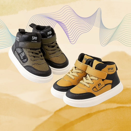 kids' high-top sneakers, front view