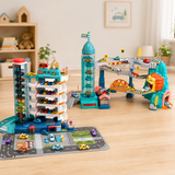Electric Parking Garage Playset with 8 Toy Cars & Interactive Track thumbnail 1
