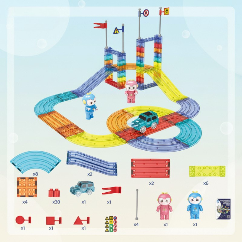 ABS Plastic Magnetic Track & Electric Car STEM Building Set