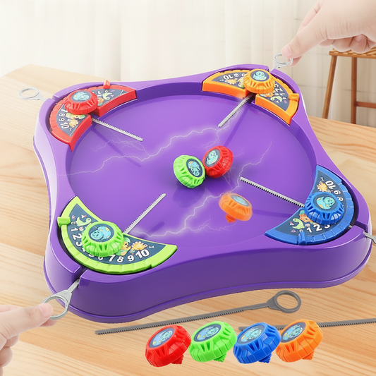 Spin Arena game set with spinning top and challenge board