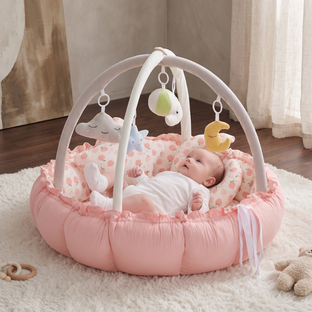 Baby Play Gym with Stimulating Toys and Secure Play Area