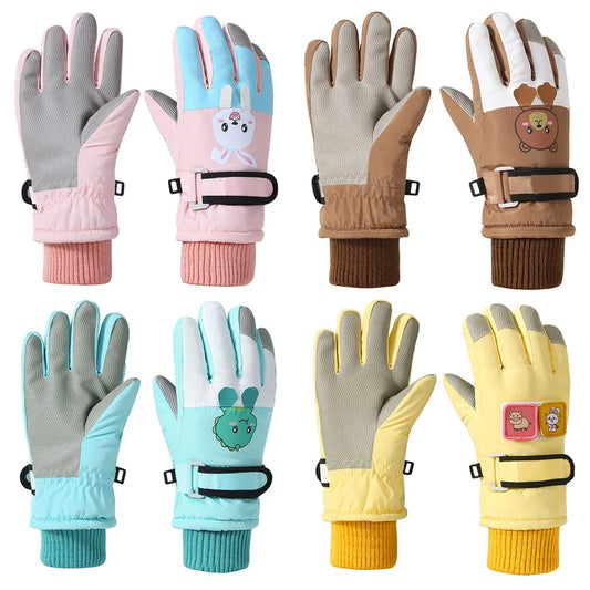 polyester kids gloves, front view