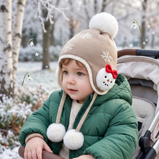 baby winter hat, side view