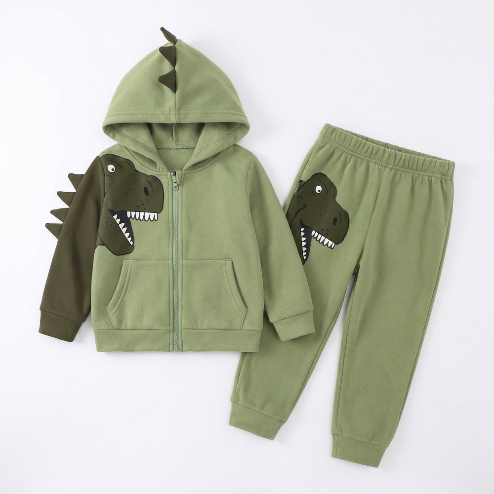 Kids' Dinosaur 3D Hoodie and Pants Set - Fun Character Design
