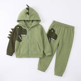Kids' Dinosaur 3D Hoodie and Pants Set - Fun Character Design thumbnail 1