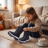 Kids' Snow Boots with Side Zip and Star Pattern thumbnail 3