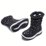 Kids' Snow Boots with Side Zip and Star Pattern thumbnail 6