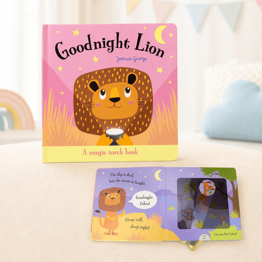 Interactive storybook with magic torch, front view