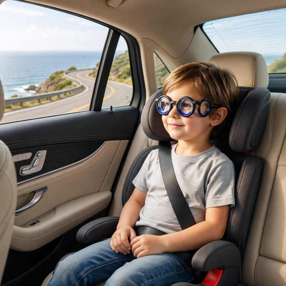 Motion Sickness Relief Glasses for Kids with Liquid-Filled Rings