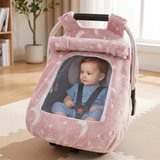 Infant Car Seat Cover with Zip Mesh Window - Moon & Star thumbnail 1