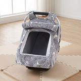 Infant Car Seat Cover with Zip Mesh Window - Moon & Star thumbnail 4
