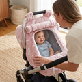 Infant Car Seat Cover with Zip Mesh Window - Moon & Star