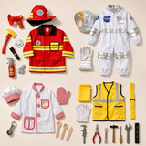 Kids Pretend Play Costume Set - Astronaut, Firefighter, Chef & Builder thumbnail 1