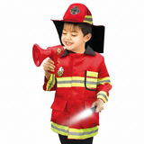 Kids Pretend Play Costume Set - Astronaut, Firefighter, Chef & Builder thumbnail 4