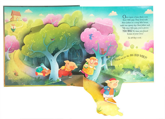 Child opening a lift-the-flap detail inside the storybook