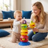 Interactive Spinning Stacking Tower with Rattle for Kids - Develops Fine Motor Skills thumbnail 2