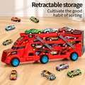 Transforming Truck Transporter Playset with 6 Mini Cars