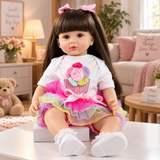 Realistic Reborn Toddler Doll - 22 Inch Soft Vinyl Baby Girl with Cupcake Dress thumbnail 1
