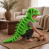 Kids Dinosaur Skull Plush Hood – Skeleton Spine Dress-Up thumbnail 6