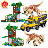 Light-Up T-Rex Dinosaur Building Block Set - 582pc Capture Truck & Tower thumbnail 1