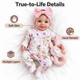 Realistic Reborn Baby Doll - 18 Inch Soft Vinyl Newborn with Bunny Outfit thumbnail 2