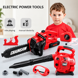 Kids Pretend Play Power Tool Set - Toy Chainsaw & Leaf Blower with Sound thumbnail 1
