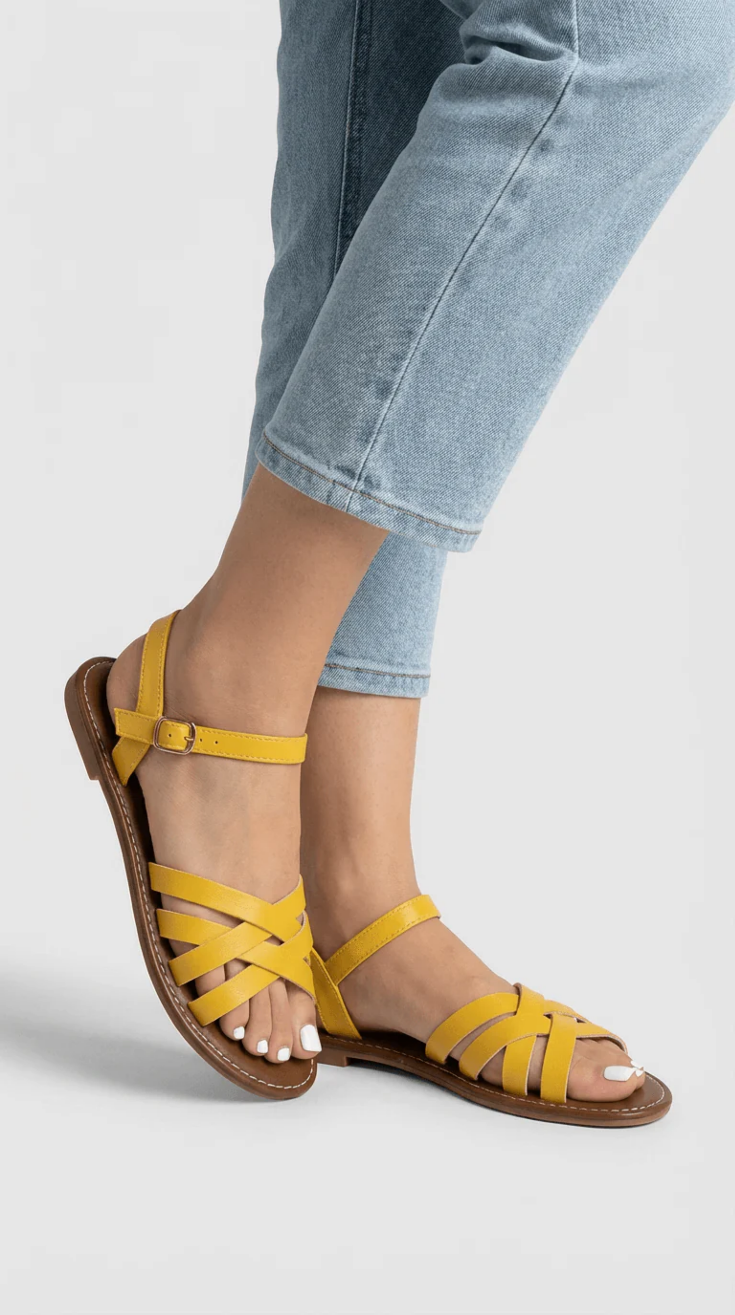 Cross-Strap Sandals Women – Adjustable Ankle Strap & Open Toe, Patio Season Summer Comfort Canada