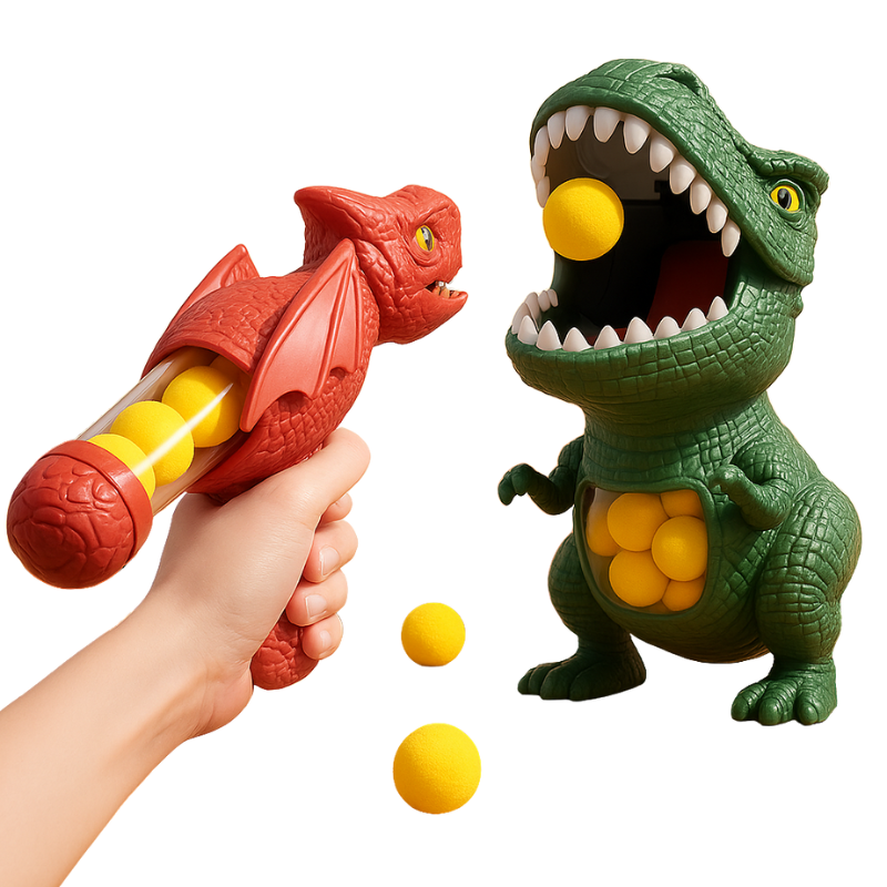Single dinosaur blaster with target and foam balls
