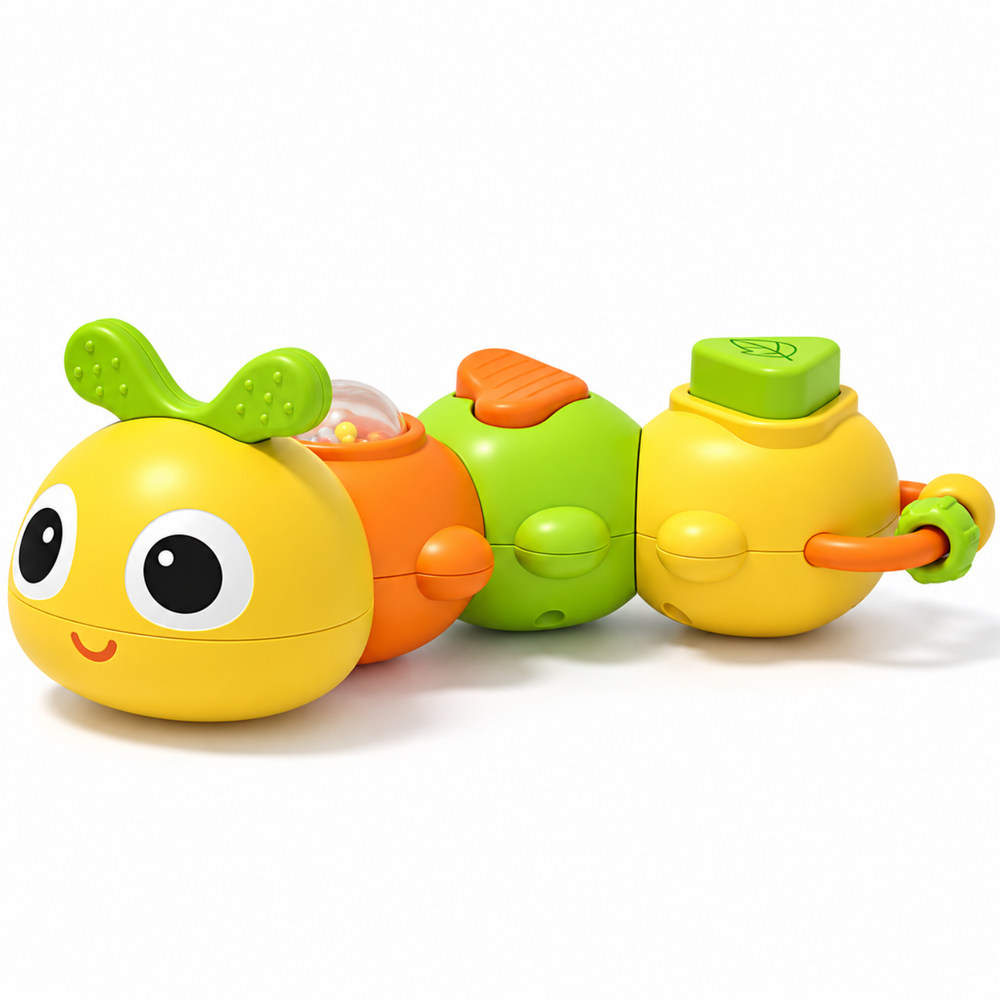 Twisty Caterpillar Sensory Toy – Click-Twist Beads for Babies