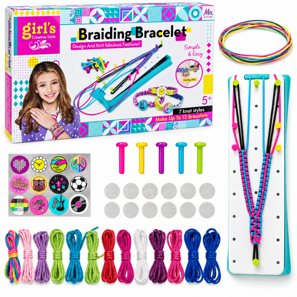 DIY Friendship Bracelet Making Kit with Braiding Loom