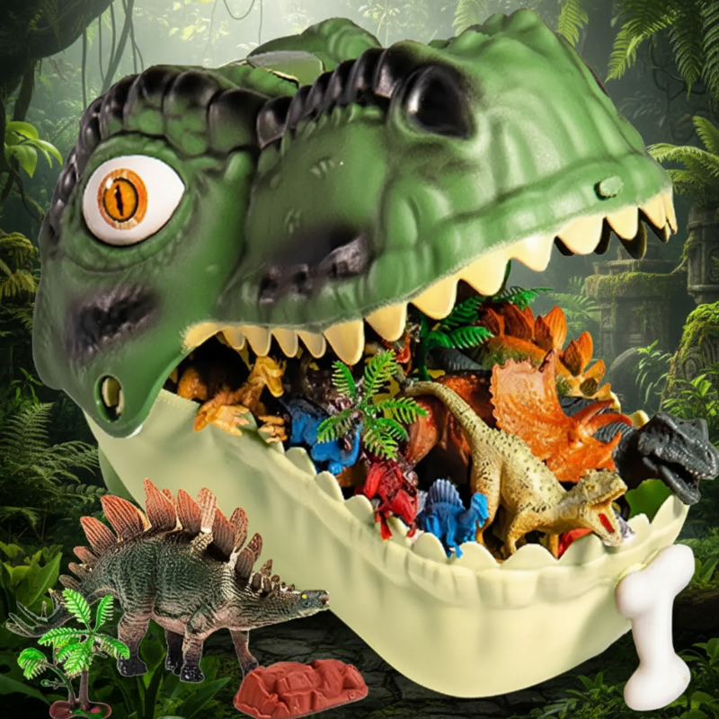 DinoWorld Realistic Dinosaur Head Playset | Creative Role-Play Toy