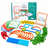 Wooden Sticks & Rings Montessori Puzzle - Creative Shapes Learning Toy thumbnail 1