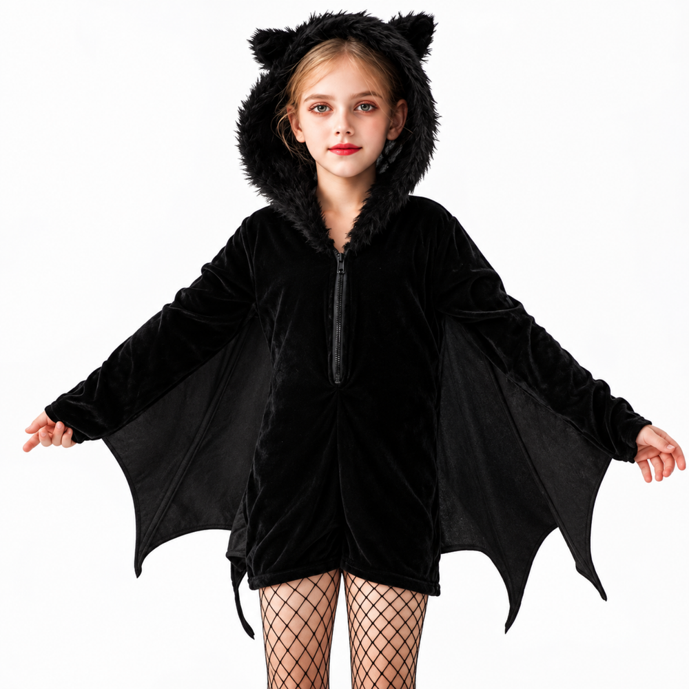 Bat Wing Hooded Jumpsuit Costume