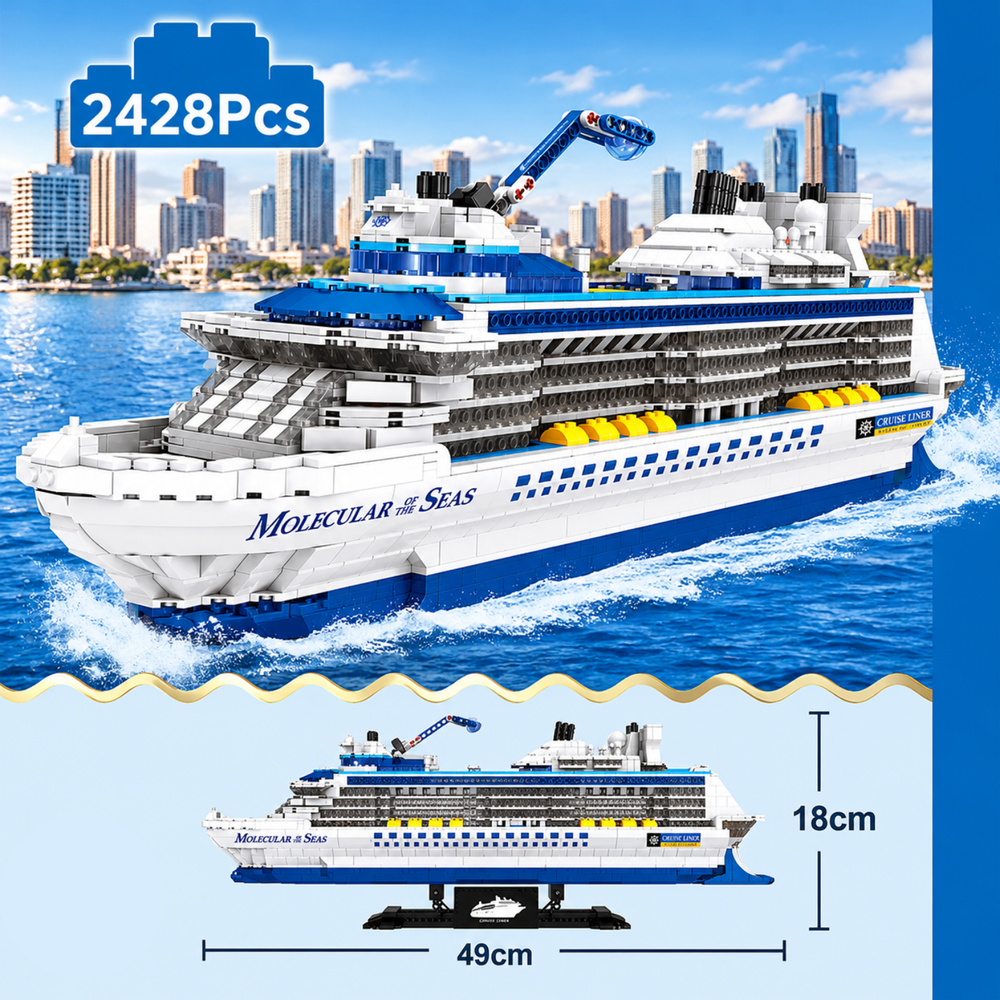 Ocean Cruise Liner Building Block Model - 2428pc Micro Brick Ship