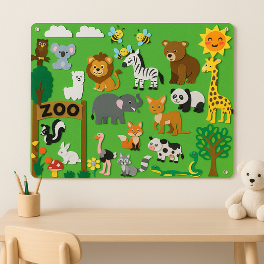 Kids felt board Farm theme with animals and scenes
