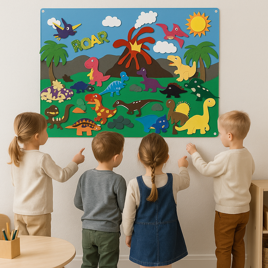 Dinosaurs felt board classroom