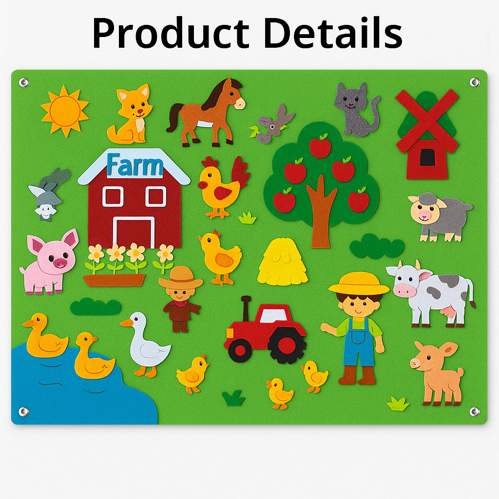 Farm felt board product details with all pieces