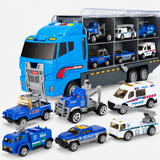 Diecast Container Truck Carrier Set with 6 Alloy Vehicles thumbnail 5