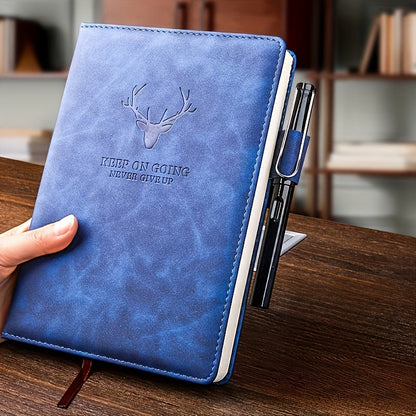 Leather-look notebook dark blue
