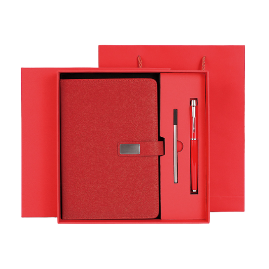 Red 3-piece A5 business notebook gift set