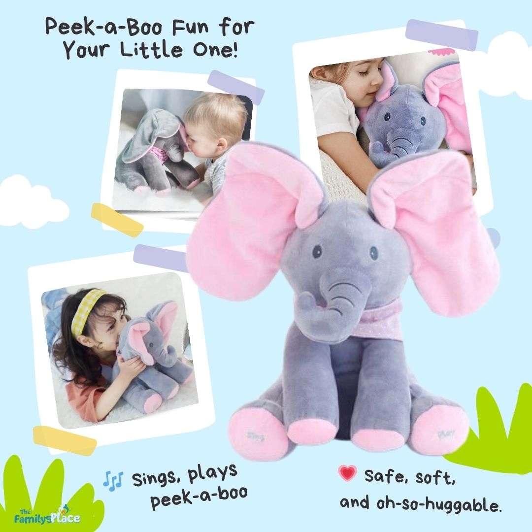 Peek-a-boo talking elephant pink