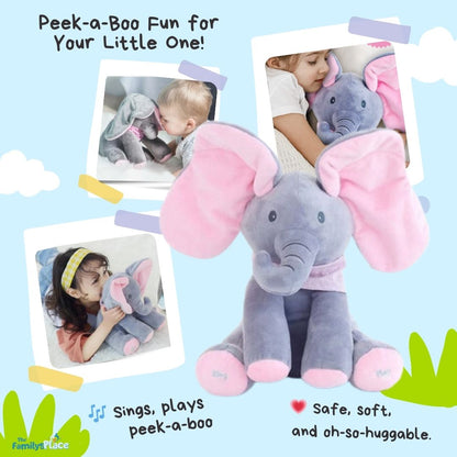 Peek-a-boo talking elephant pink