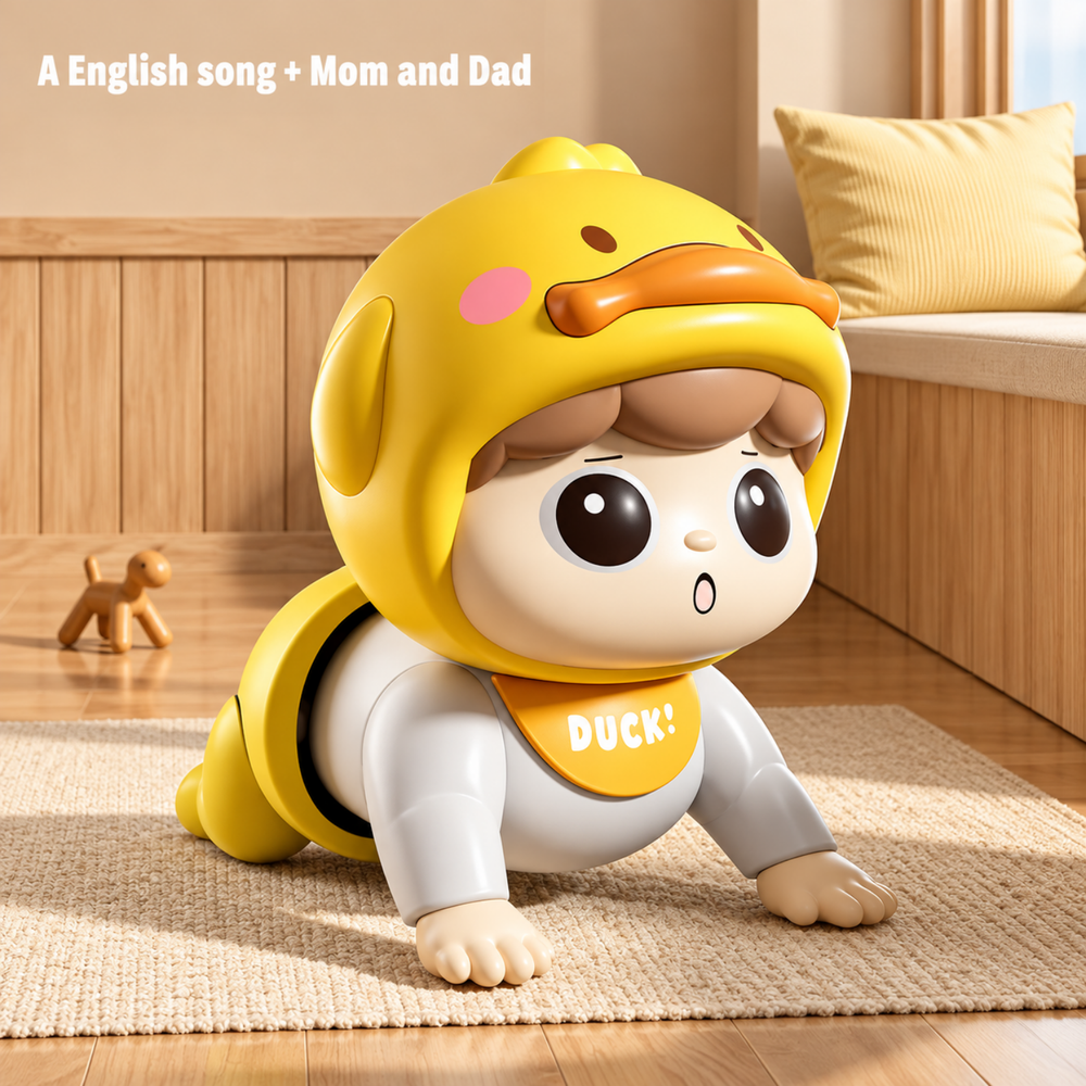 Musical Crawling Baby Toy - Duck Costume Learn-to-Crawl Toy
