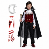 Boys Vampire Costume Set with Cane & Fangs thumbnail 2