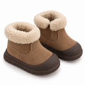 Baby Soft Suede Snow Boots with Faux Fur Cuff