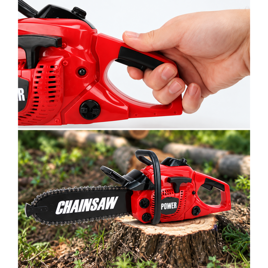 Toy leaf blower from the pretend play power tool set