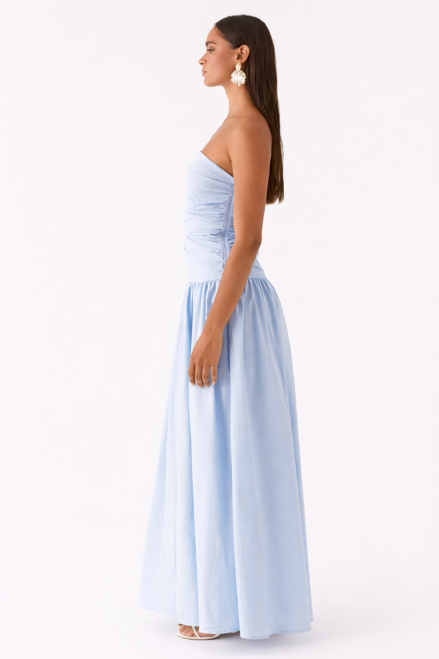 Strapless Maxi Dress Women – Fitted Bodice & Flowy Skirt, Summer Wedding Guest Formal