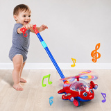 Push-Along Aeroplane Toddler Walker Toy with Bell & Spinning Propeller thumbnail 2