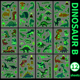 Glow-in-the-Dark Dinosaur Temporary Tattoos - 12 Sheets thumbnail 2