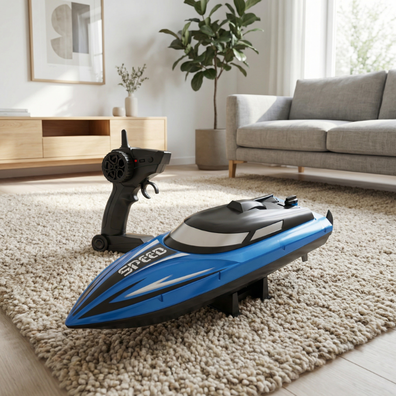 RC Speedboat on water